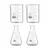 SBT 4 pcs 50 ml Borosilicate 3.3 Glass Beaker and Conical Flask with Graduation Marks