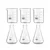 SBT 6 pcs 50 ml Borosilicate 3.3 Glass Beaker and Conical Flask with Graduation Marks