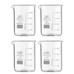 SBT Instruments 4pcs Borosilicate 3.3 Glass Beaker 250ml with Graduation Marks for Laboratory