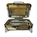  Premium SS 6 Liters Square Hydraulic with Glass Chafing Dish