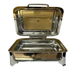  Premium SS 6 Liters Square Hydraulic with Glass Chafing Dish