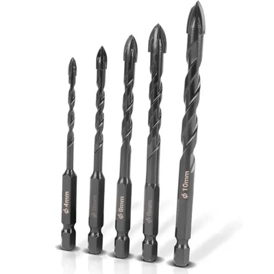 Maf Pro Glass Drill Bits 4,5,6,8,10 mm 1/4 Inch Hex Shank Combo (MPTD-500)