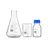 Bello 3pcs Borosilicate Glass Measuring 100ml Conical Flask, 25ml Beaker & 25ml Reagent Bottle with Blue Screw Cap