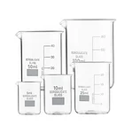 Cometek Borosilicate Glass Beaker Set – Set of 5 (5ml, 10ml, 25ml, 50ml, 100ml) | for Lab, Home, College & DIY Use