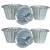 Set of 6 Glass Shape Aluminium Large Size Jelly Cupcake Baking Moulds For Oven