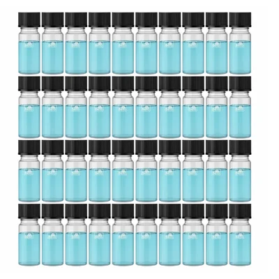 Bello Pack of 40 Pcs 5ml Transparent Glass Vials with Lids for Essential Oils and Scientific Cosmetics Perfume Making
