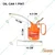 Globus 352 Steel Oil Can- (1 Pint, Orange/Red) with Fixed and Flexible Nozzle