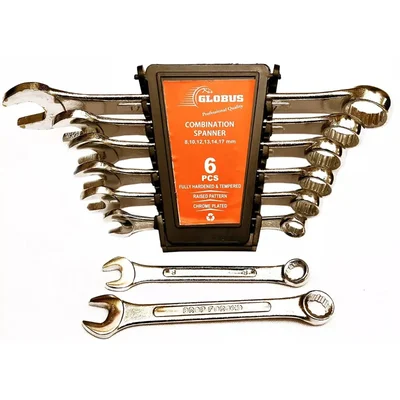 Globus Combination Spanner Set of 6 (Chrome matt finish) ( 361 )