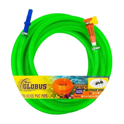 Globus 1190 Garden Water 5 meter Hose Pipe, Transparent Nylon Suitable For Watering Plants, Lawn Care & Car Wash
