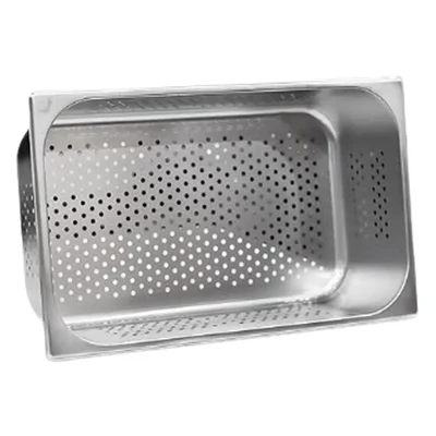 Malabar Pack of 2 Stainless Steel Perforated Gn Pan 6mm Hole Pan, Perforated Gastronorm Pan (1/1 150mm)