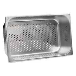 Malabar Pack of 2 Stainless Steel Perforated Gn Pan 6mm Hole Pan, Perforated Gastronorm Pan (1/1 150mm)