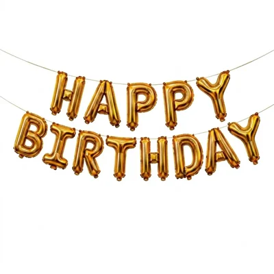 Pack of 10, 20, 50, 70, 100 | Gold Foil Happy Birthday Party Balloon, Alphabets Reusable Self Sealing Decor(Pack-10 pcs)