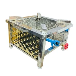 18x18 Inch Golden Bhatti Gas Stove With Stainless Steel Body