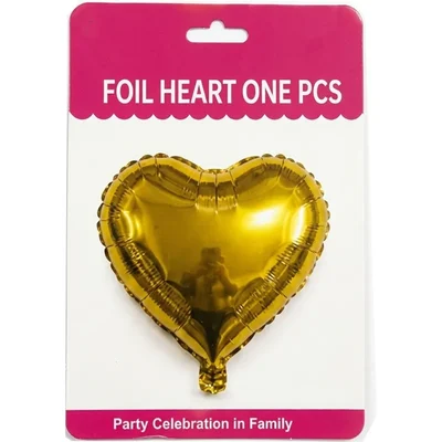Pack of 10, 20, 30, 40, 50 Golden Foil Heart Balloon 18 Inch Metallic Finish Party Decoration Celebration Supplies(Pack-10 pcs)