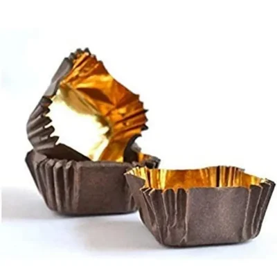1000 Pcs, 38 x 38 mm Premium Royal Golden Inside Disposable Baking Cupcake Liners For Wedding, Birthday, Baby Shower