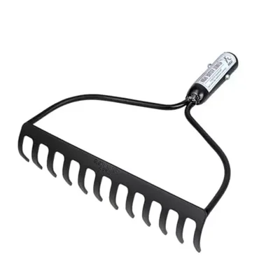 Global Nature Agro 12 Tine Garden Rake Without Handle, 12 Inch Blade, Metal Manual Rake For Home, Farming & Gardening