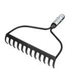 Global Nature Agro 12 Tine Garden Rake Without Handle, 12 Inch Blade, Metal Manual Rake For Home, Farming & Gardening