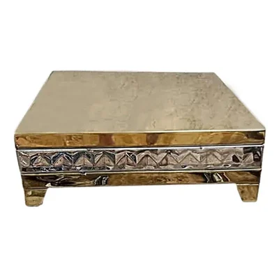 Premium Quality 15x15x4 inch Golden Steel Rectangular Chafing Plate with Mirror Sheet Cutting