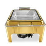 Premium Quality Gold Square Electric 6.5L Chafer for Commercial Kitchen Buffet Catering Food Serving