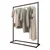 KTG Modern Garment Rack, Metal Frame Clothes Stand with Single Rail, Black-160 x 120 x 40 Cm