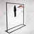 KTG Modern Garment Rack, Metal Frame Clothes Stand with Single Rail, Black-160 x 120 x 40 Cm