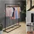KTG Modern Garment Rack, Metal Frame Clothes Stand with Single Rail, Black-160 x 120 x 40 Cm