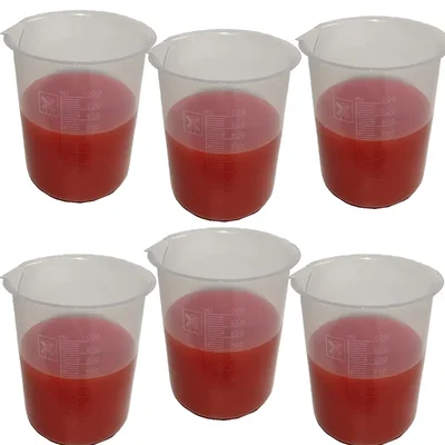 WKM 6pcs X 1000ml Graduated Beakers Set, Polypropylene Material, Autoclavable, Euro-Design for Lab & Industrial Use