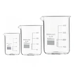 COMETEK Beakers Set 100ml, 250ml & 500ml | Low Form Graduated Measuring Beakers for Laboratory Liquid Mixing & Heating