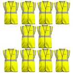 Gravitech 50 GSM Green Safety Jacket with 2" PVC Reflective Tape GI-RJ-01 (Pack of 10)