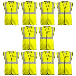 Gravitech 50 GSM Green Safety Jacket with 2" PVC Reflective Tape GI-RJ-01 (Pack of 10)