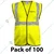 Gravitech Pack of 100 50 GSM Green Safety Jacket with 2" PVC Reflective Tape GI-RJ-01