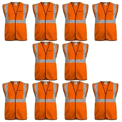 Gravitech 50 GSM Orange Safety Jacket with 2" PVC Reflective Tape GI-RJ-01 (Pack of 10)