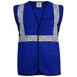 Gravitech 50 GSM Blue Safety Jacket with 2" PVC Reflective Tape GI-RJ-01 (Pack of 1)