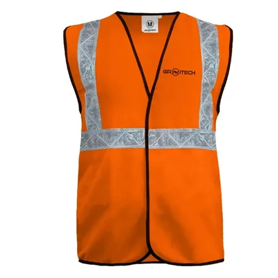 Gravitech 50 GSM Orange Safety Jacket with 2" PVC Reflective Tape GI-RJ-01 (Pack-1 Pcs )