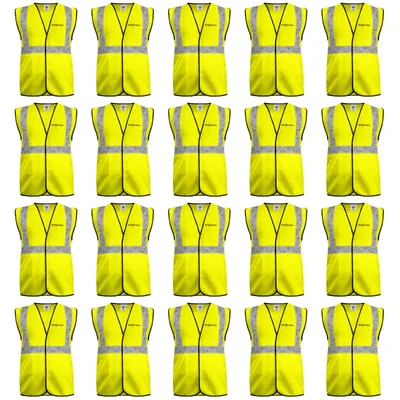 Gravitech 50 GSM Green Safety Jacket with 2" PVC Reflective Tape GI-RJ-01 (Pack of 20)