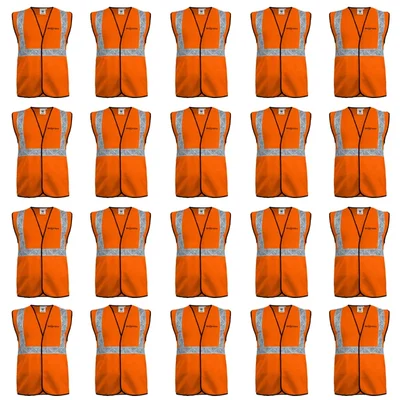 Gravitech 50 GSM Orange Safety Jacket with 2" PVC Reflective Tape GI-RJ-01 (Pack of 20)