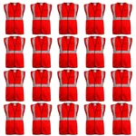 Gravitech 50 GSM Red Safety Jacket with 2" PVC Reflective Tape GI-RJ-01 (Pack of 20)