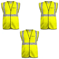 Gravitech 50 GSM Green Safety Jacket with 2" PVC Reflective Tape GI-RJ-01 (Pack of 3)