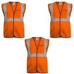 Gravitech 50 GSM Orange Safety Jacket with 2" PVC Reflective Tape GI-RJ-01 (Pack of 3)