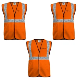 Gravitech 50 GSM Orange Safety Jacket with 2" PVC Reflective Tape GI-RJ-01 (Pack of 3)