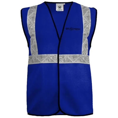 Gravitech Pack of 50 50 GSM Blue Safety Jacket with 2" PVC Reflective Tape GI-RJ-01