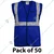 Gravitech Pack of 50 50 GSM Blue Safety Jacket with 2" PVC Reflective Tape GI-RJ-01