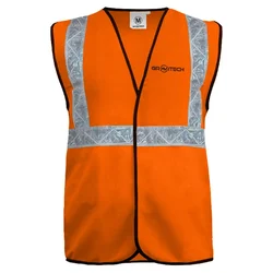 Gravitech Pack of 50 50 GSM Orange Safety Jacket with 2" PVC Reflective Tape GI-RJ-01