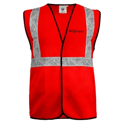 Gravitech Pack of 50 50 GSM Red Safety Jacket with 2" PVC Reflective Tape GI-RJ-01