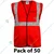 Gravitech Pack of 50 50 GSM Red Safety Jacket with 2" PVC Reflective Tape GI-RJ-01
