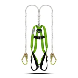 Gravitech GI-7011 Pack of 1, 5 Full Body Harness with PP2 Rope Lanyard–UV Resistant Polyester, Dorsal D-Ring, Steel Scaffold Hook(Pack-1 pc)