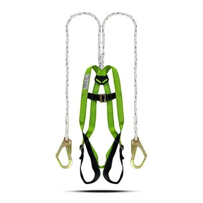 Gravitech GI-7011 Pack of 1, 5 Full Body Harness with PP2 Rope Lanyard–UV Resistant Polyester, Dorsal D-Ring, Steel Scaffold Hook(Pack-1 pc)
