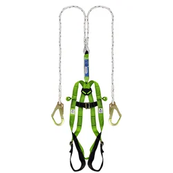 Gravitech GI-7012 Pack of 1, 5 Full Body Harness with EA-FL-02 Forked Lanyard, Fall Arrest, Construction & Climbing Safety(Pack-1 pc)