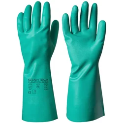Gravitech GI-1000 Nitrile Gloves - 100% Nitrile, Flock Lined, Cut & Puncture Resistant, EN Certified