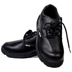 Gravitech Pack of 1, 5, 10, 25 Steel Toe Leather Safety Shoes, PVC Sole for Industrial Use (BRICK LOW)(Pack-1 pair,Size-6)